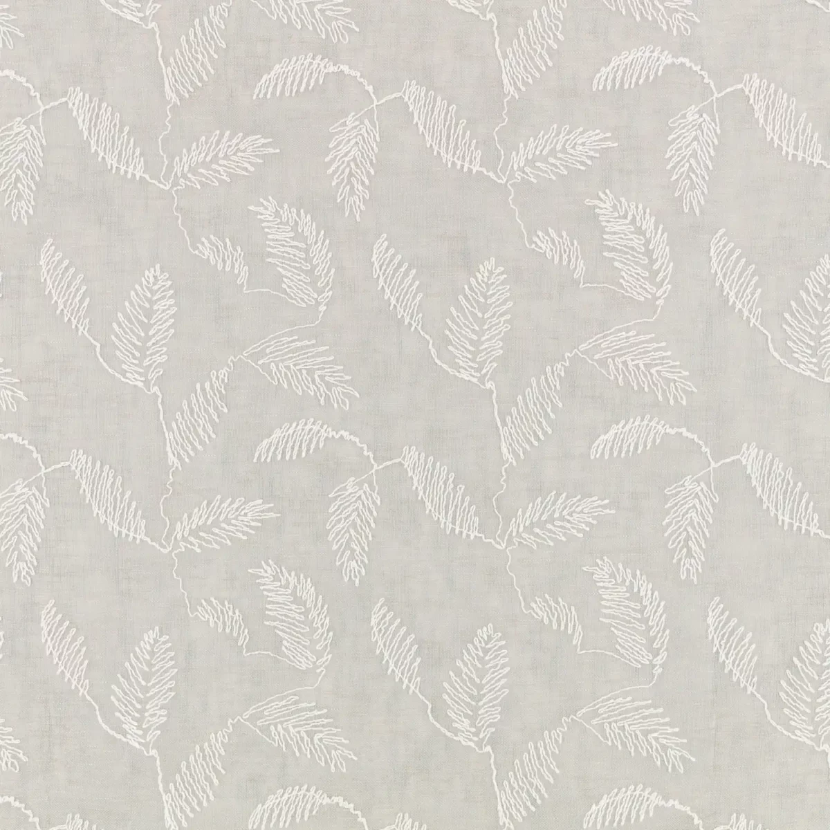 Folia Fabric - Birch by black-grey botanical embroideried fabric from Villa Nova