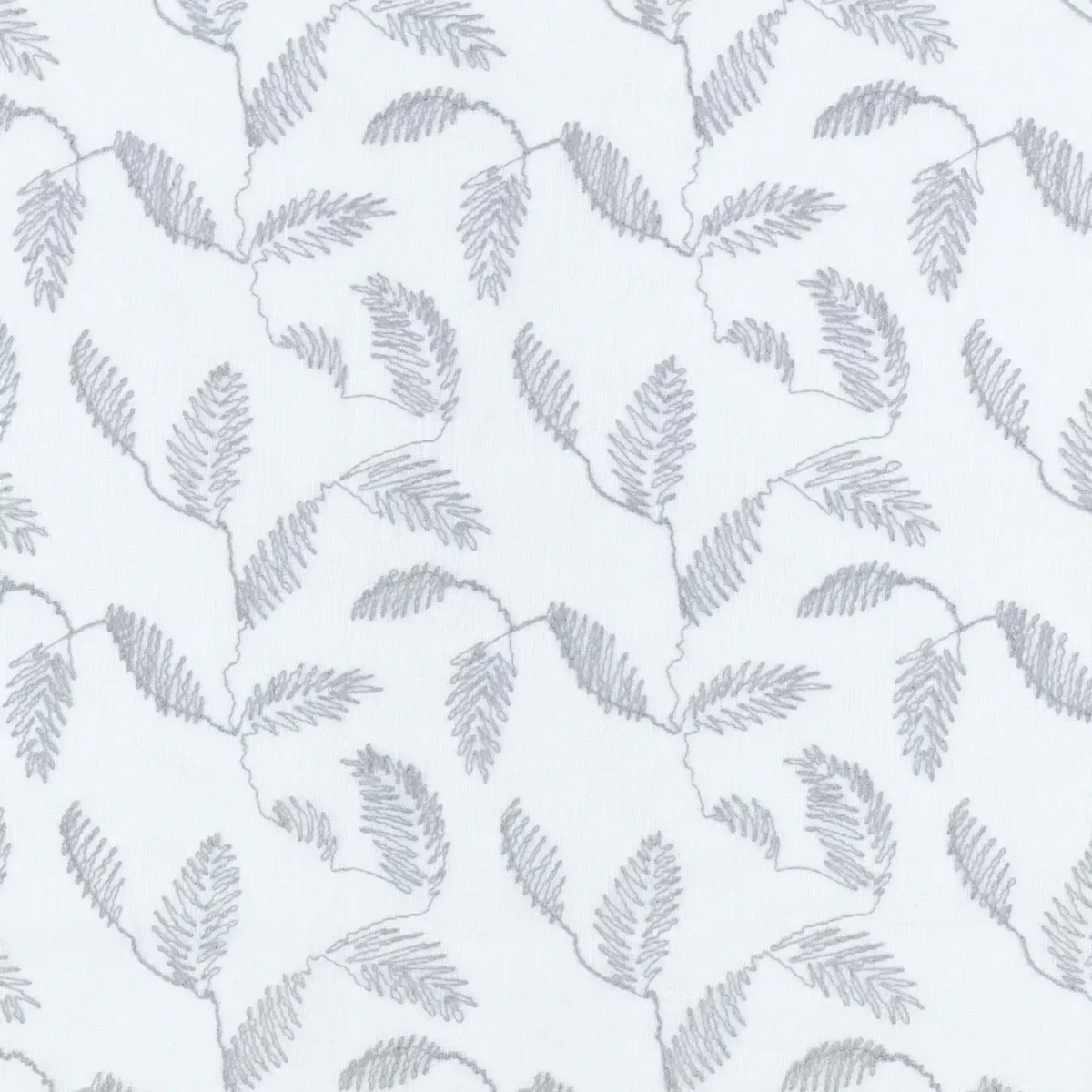 Folia Fabric - Basalt by blue botanical embroideried fabric from Villa Nova
