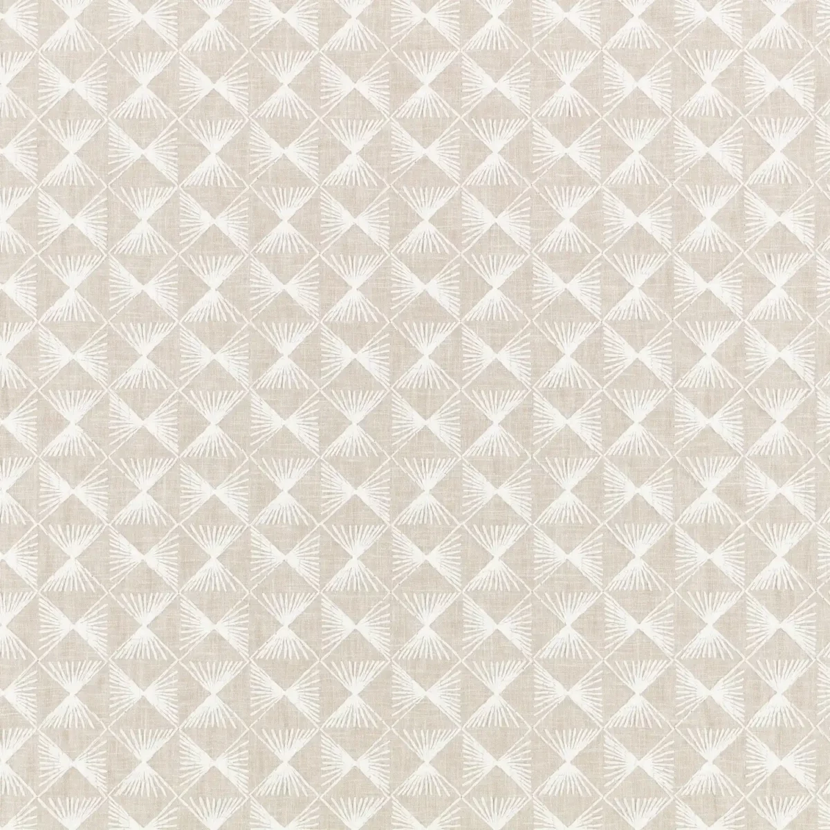 orange geometric embroideried fabric from Villa Nova