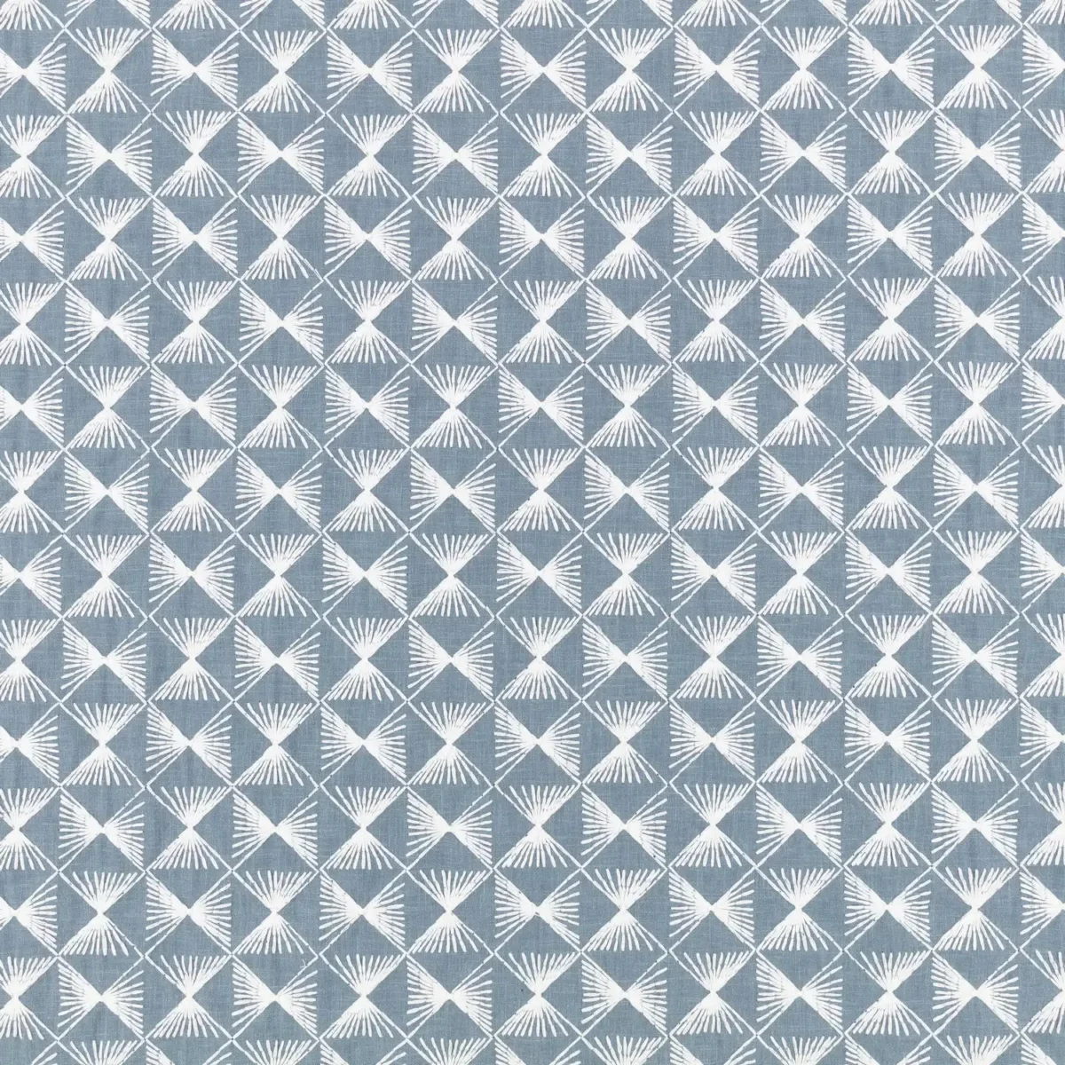Parterre Fabric - Cornflower by blue geometric embroideried fabric from Villa Nova