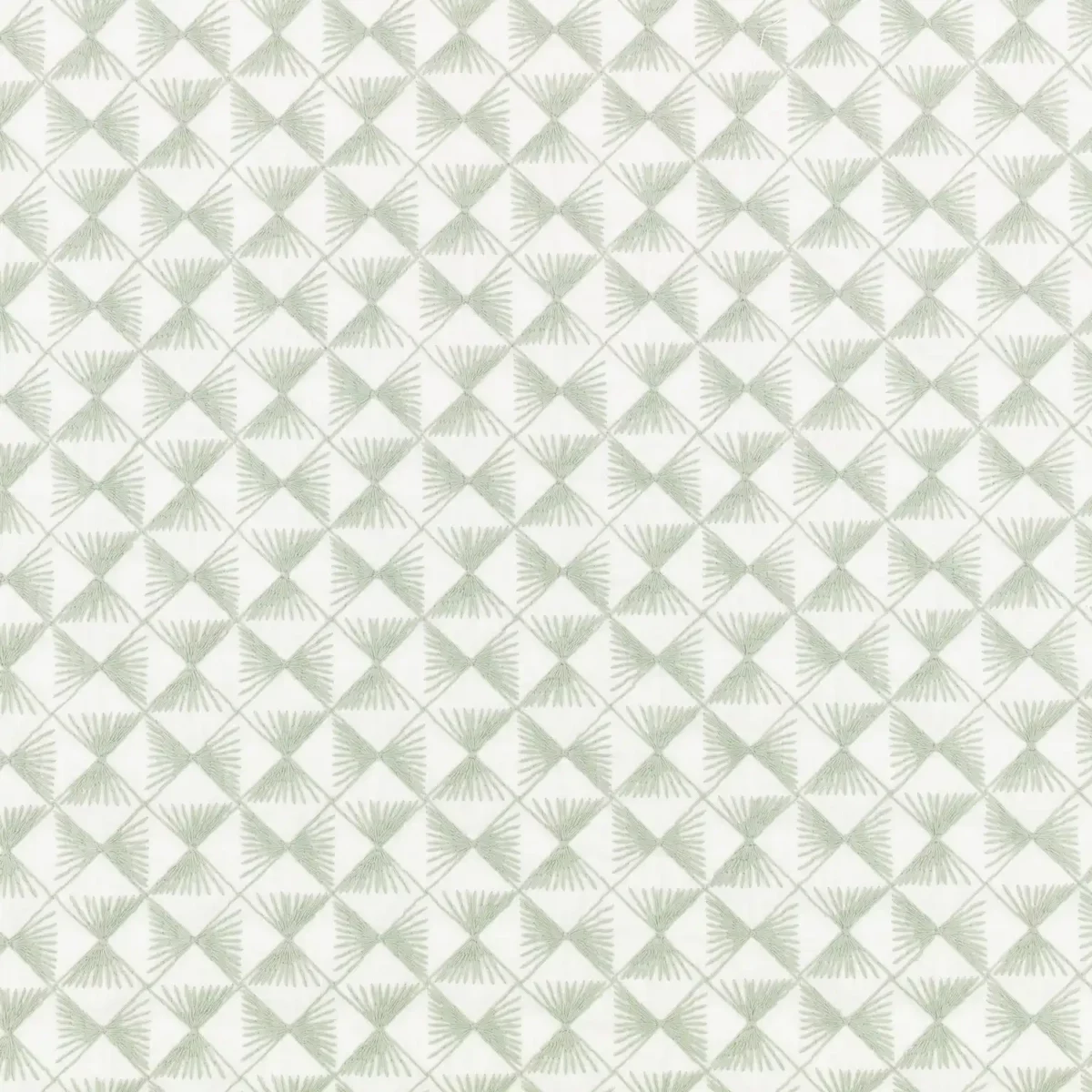 Parterre Fabric - Spearmint by green geometric embroideried fabric from Villa Nova