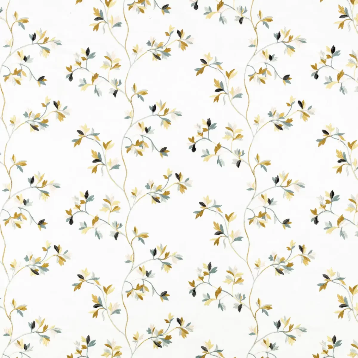 Aurea Fabric - Meadow by yellow botanical embroideried fabric from Villa Nova