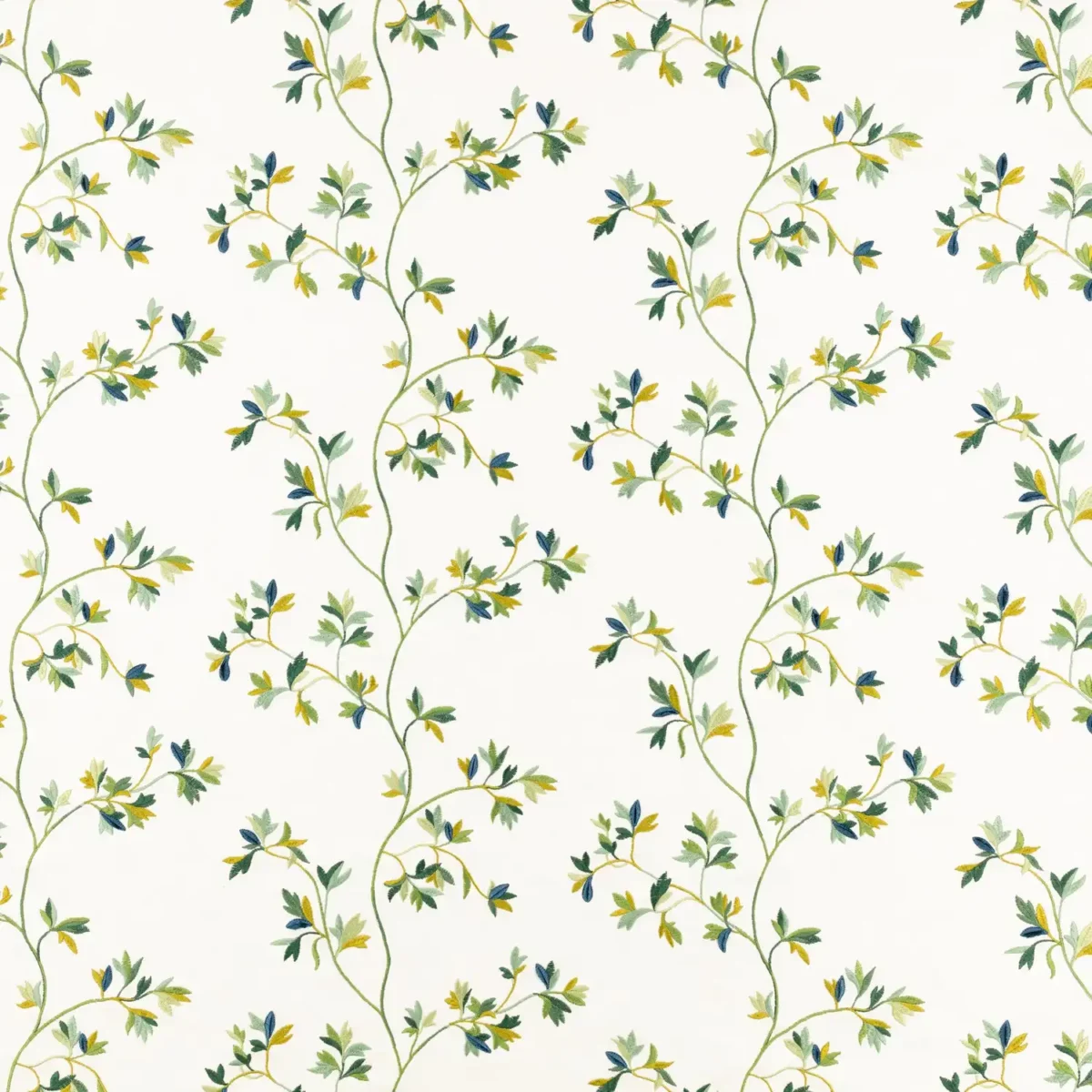green botanical embroideried fabric from Villa Nova