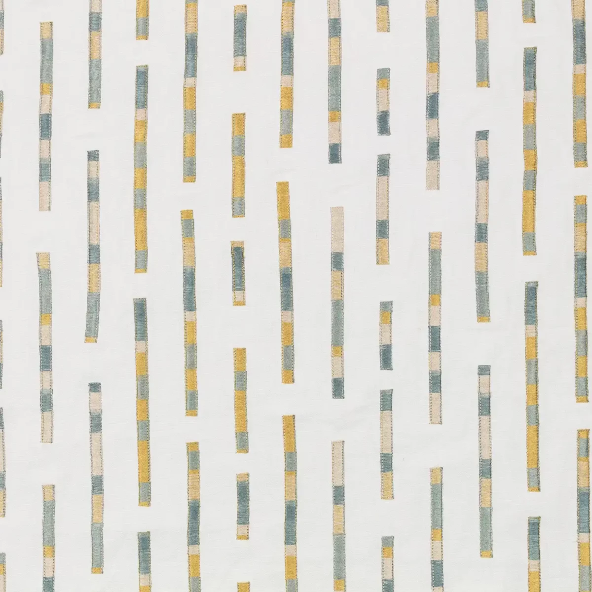 yellow striped embroideried fabric from Villa Nova