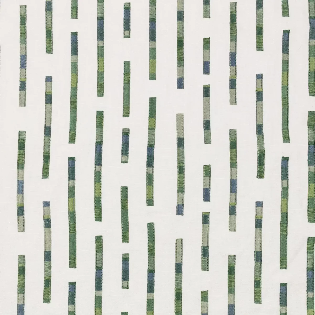 Elwood Fabric - Eden by green striped embroideried fabric from Villa Nova