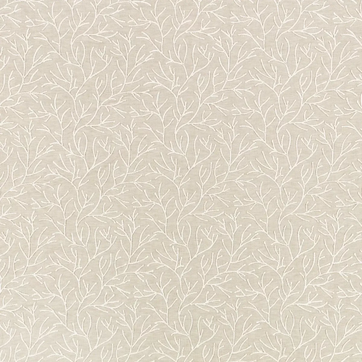 Cerelia Fabric - Birch by neutral botanical embroideried fabric from Villa Nova