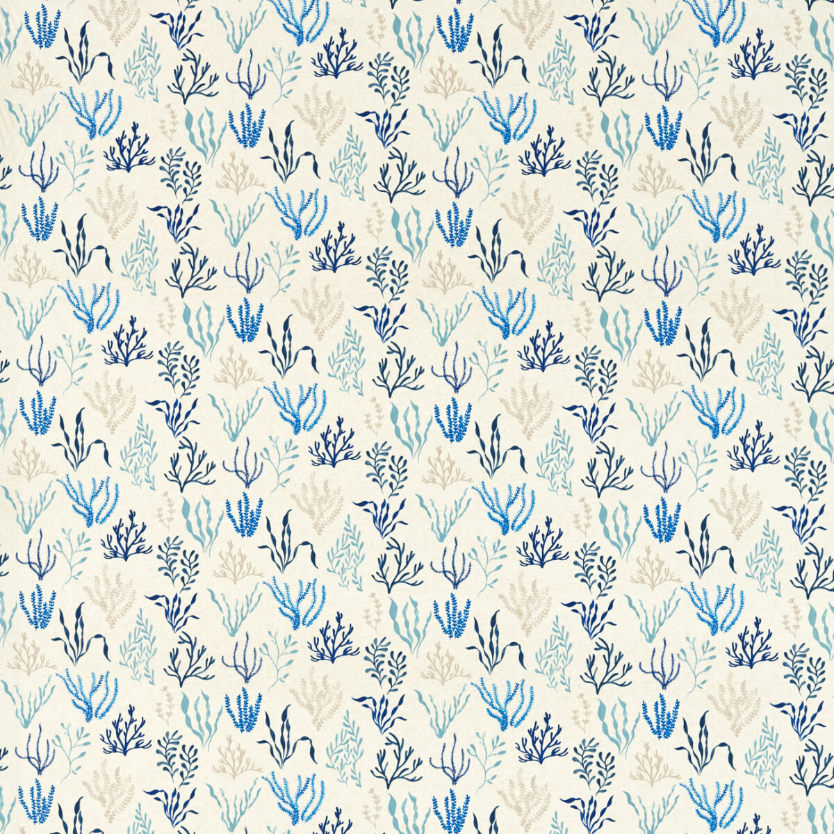 Portside Fabric - Ocean by blue botanical cotton fabric from Studio G