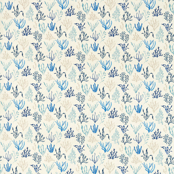 Portside Fabric - Ocean by blue botanical cotton fabric from Studio G