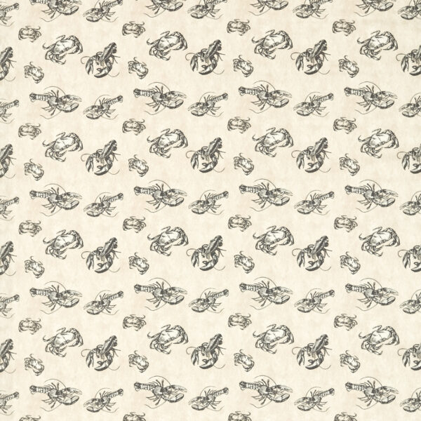Shellfish Fabric - Charcoal by black-grey animal cotton fabric from Studio G