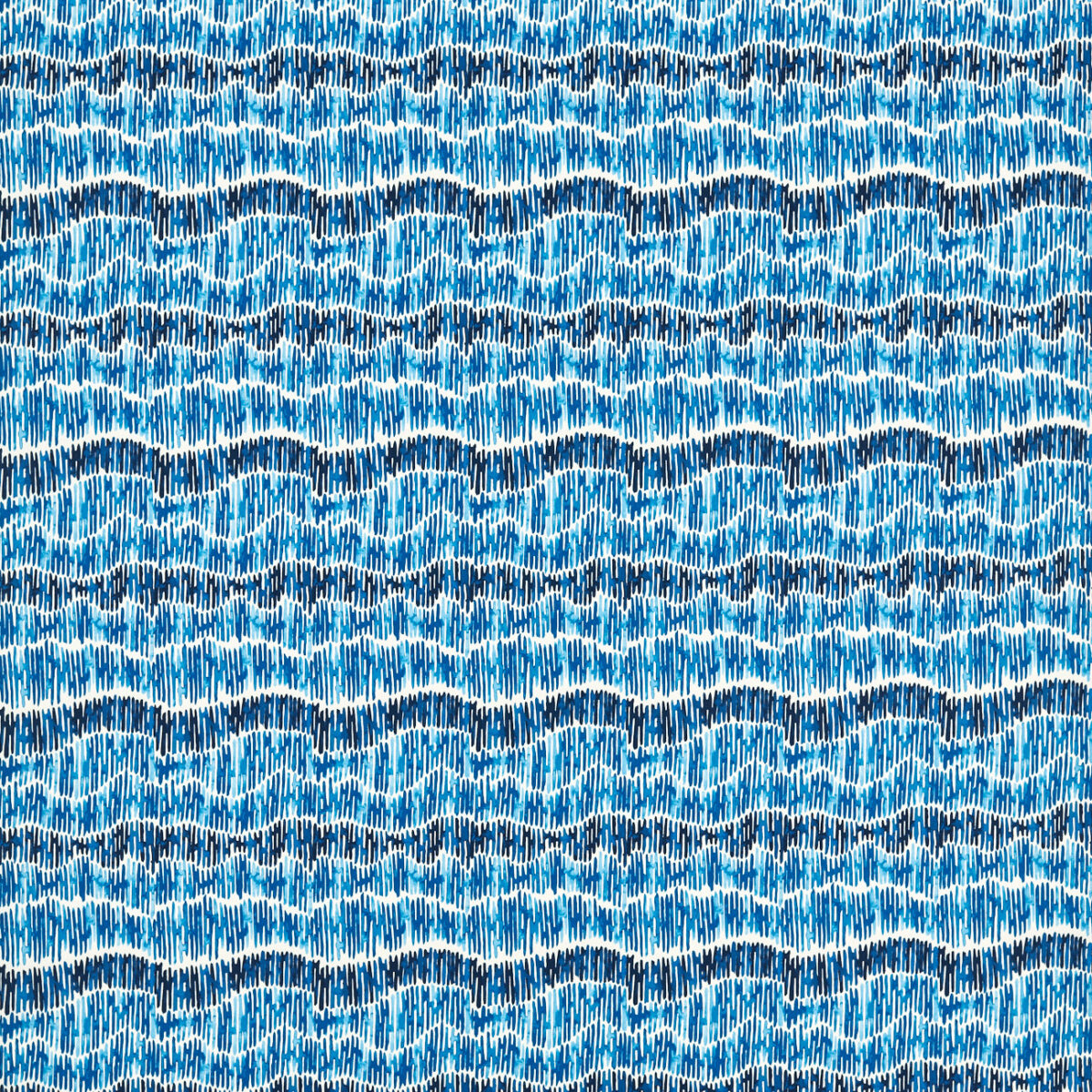 Tidal Fabric - Marine by blue striped cotton fabric from Studio G