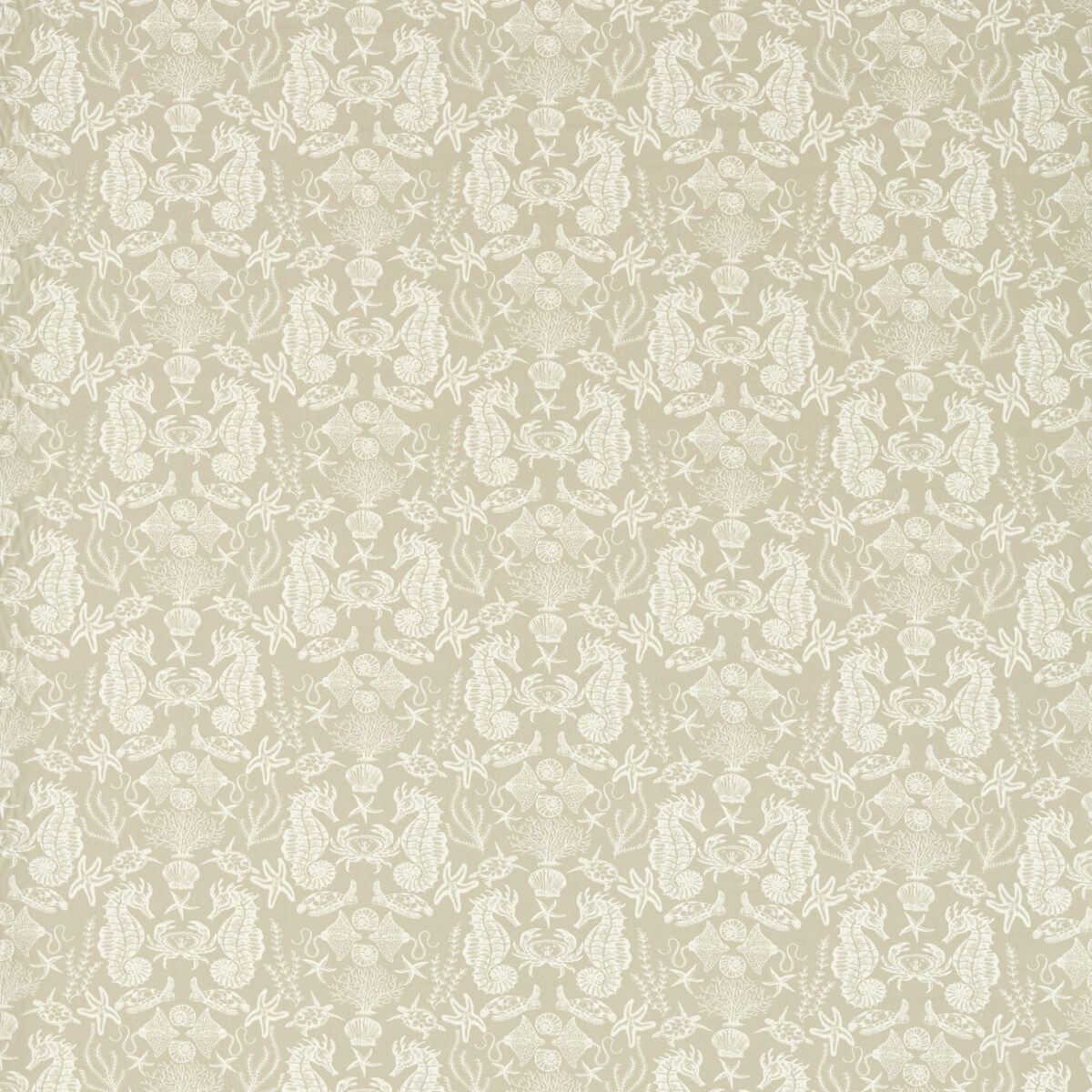 Aquarium Fabric - Natural by neutral animal cotton fabric from Studio G