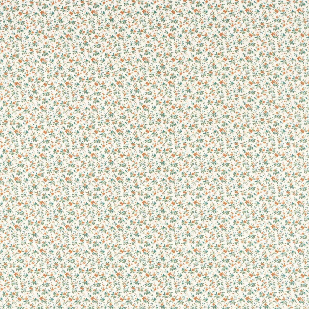 Thetford Fabric - Teal / Spice by green botanical cotton fabric from Studio G