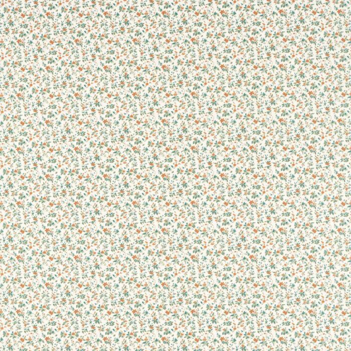 Thetford Fabric - Teal / Spice swatch