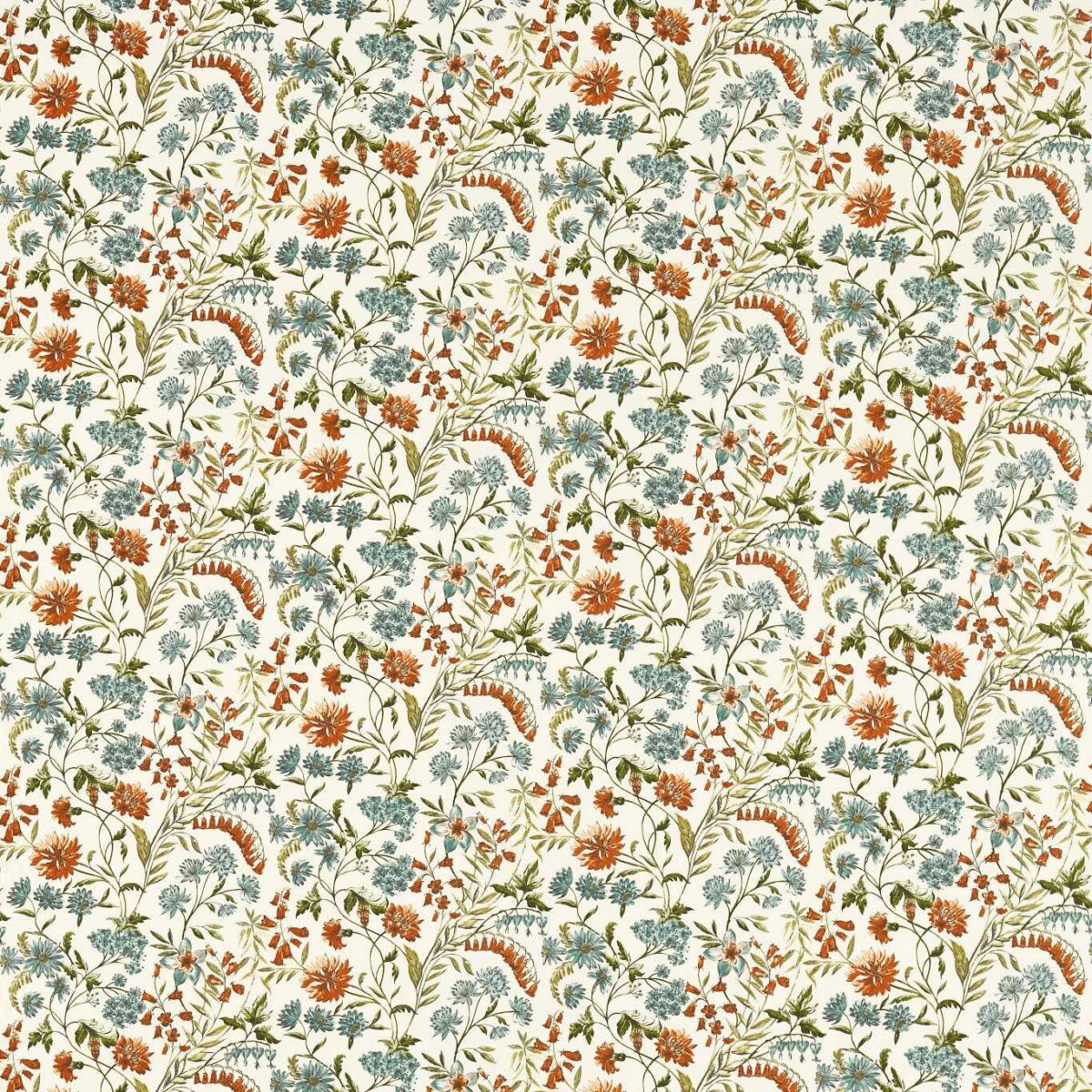 Whinfell Fabric - Mineral / Spice by orange botanical cotton fabric from Studio G