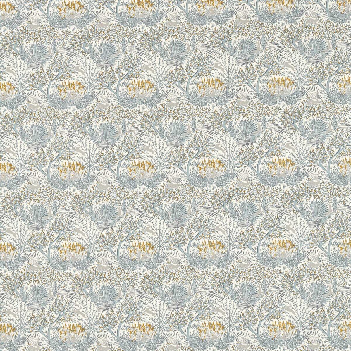 Wilderwood Fabric - Denim by black-grey botanical cotton fabric from Studio G