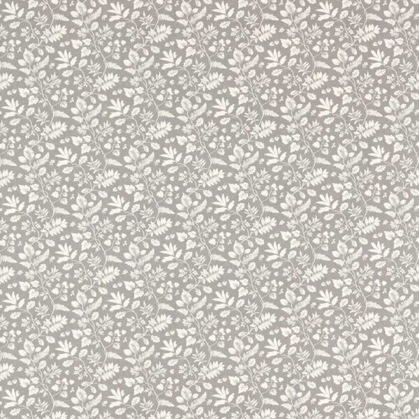Bellever Fabric - Graphite by black-grey botanical cotton fabric from Studio G