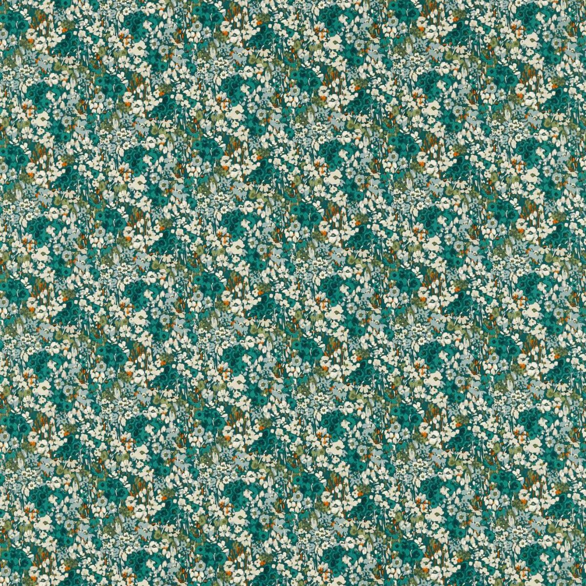 Ennerdale Fabric - Teal by green botanical cotton fabric from Studio G