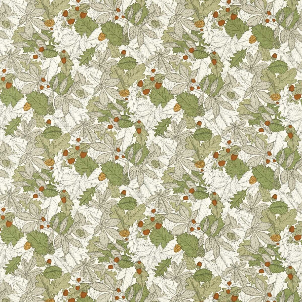 Mercia Fabric - Apple / Spice by green botanical cotton fabric from Studio G