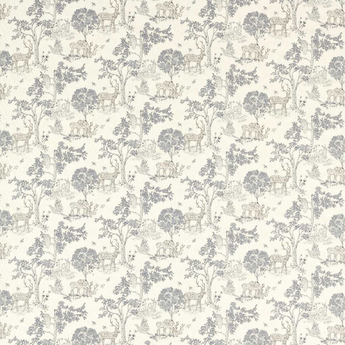 Rivington Fabric - Ink by black-grey animal cotton fabric from Studio G