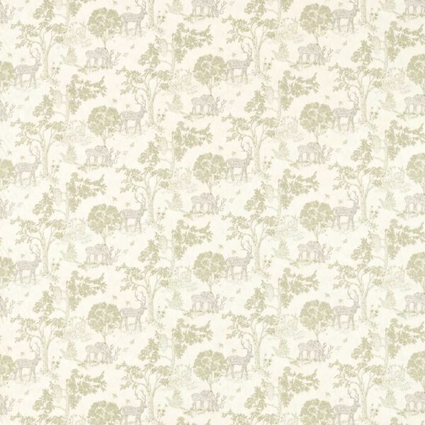 Rivington Fabric - Sage by green animal cotton fabric from Studio G
