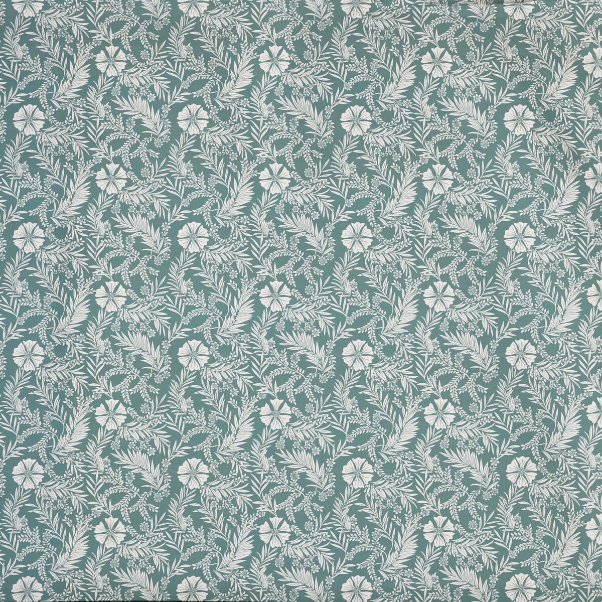 Cadogan Fabric - Teal by green botanical printed fabric from Prestigious Textiles