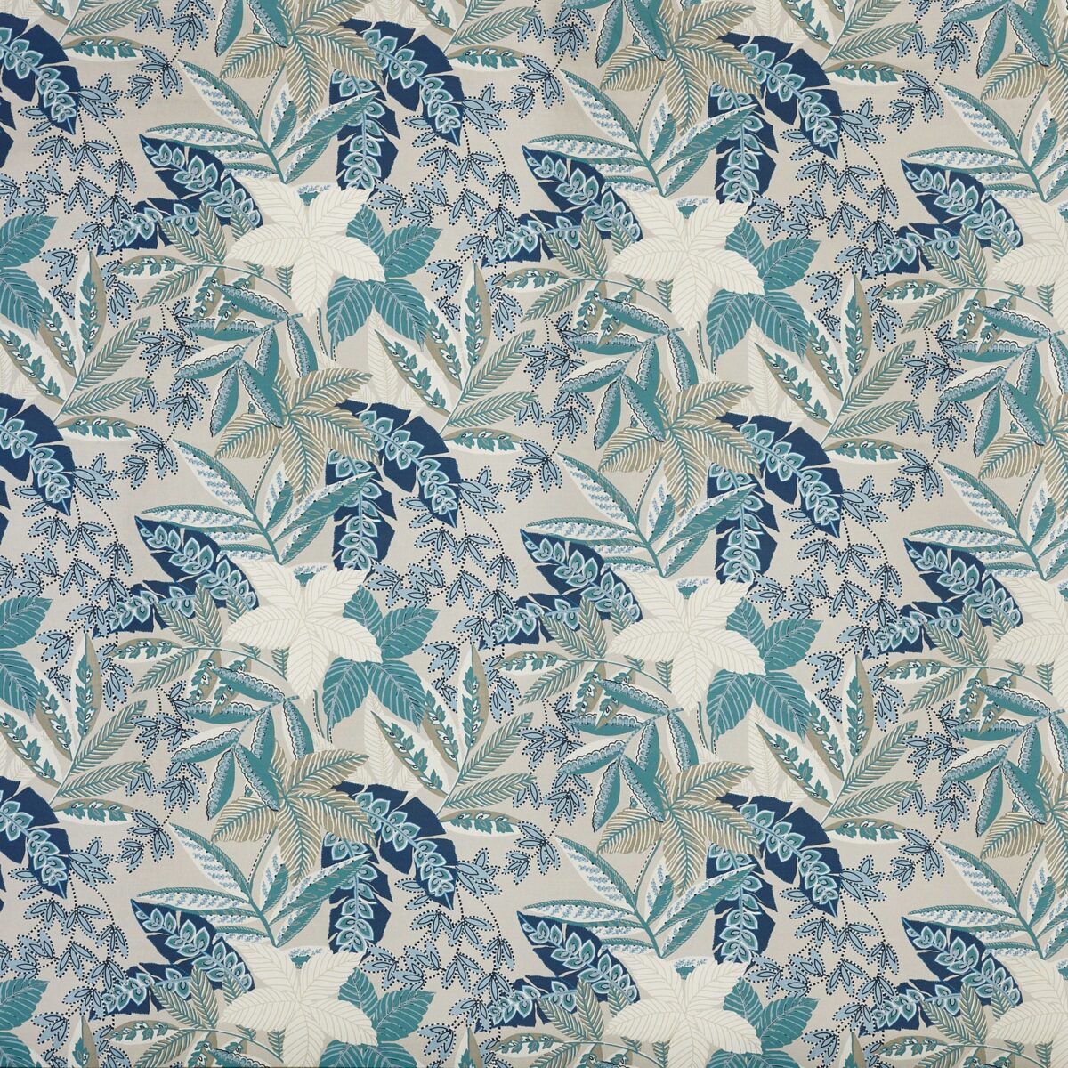 Henrietta Fabric - Porcelain by blue botanical printed fabric from Prestigious Textiles