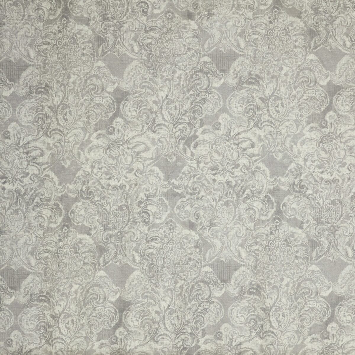 Allure Fabric - Silver by black-grey retro printed fabric from Prestigious Textiles