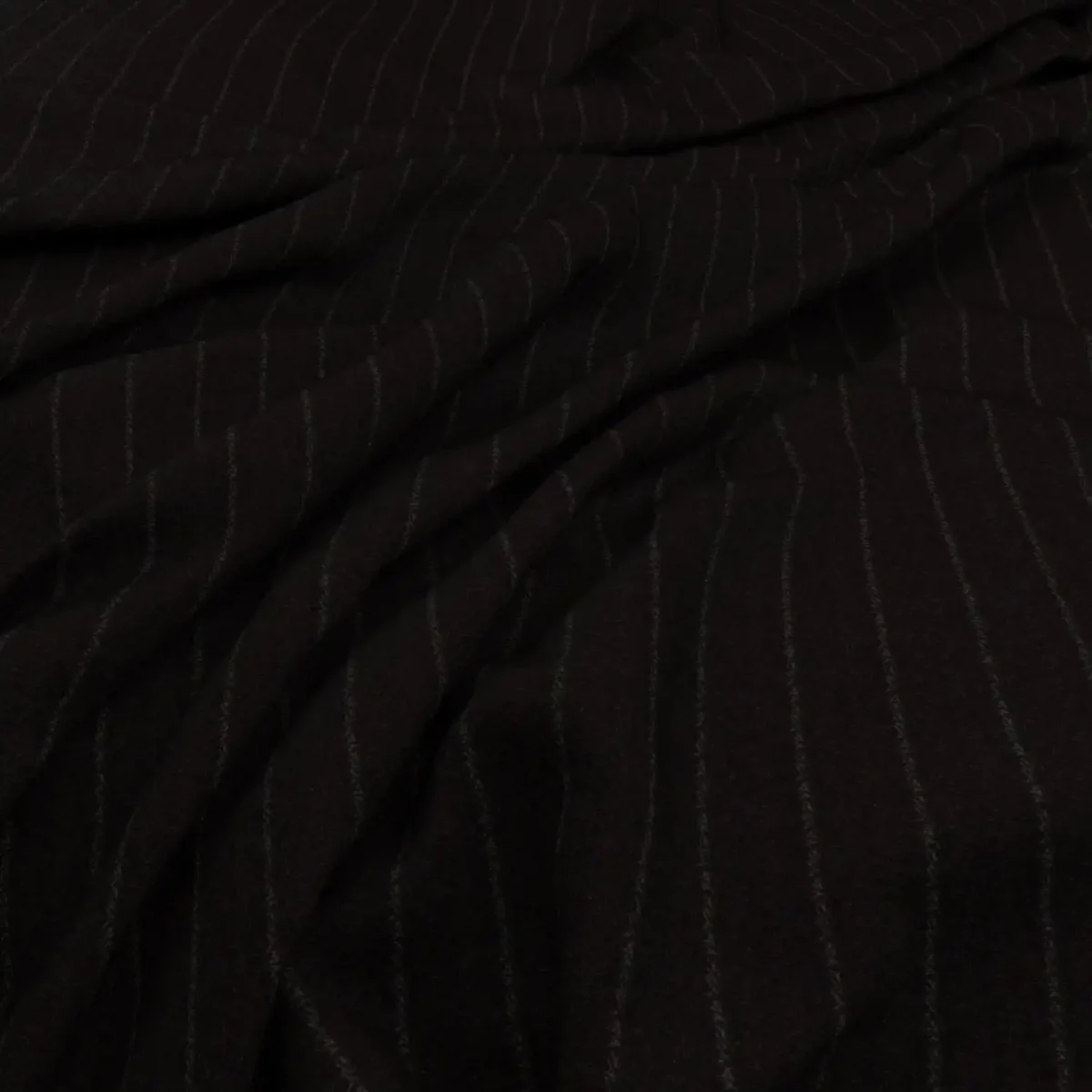 Smythson Fabric - Ebony by black-grey striped woolen fabric from Warwick