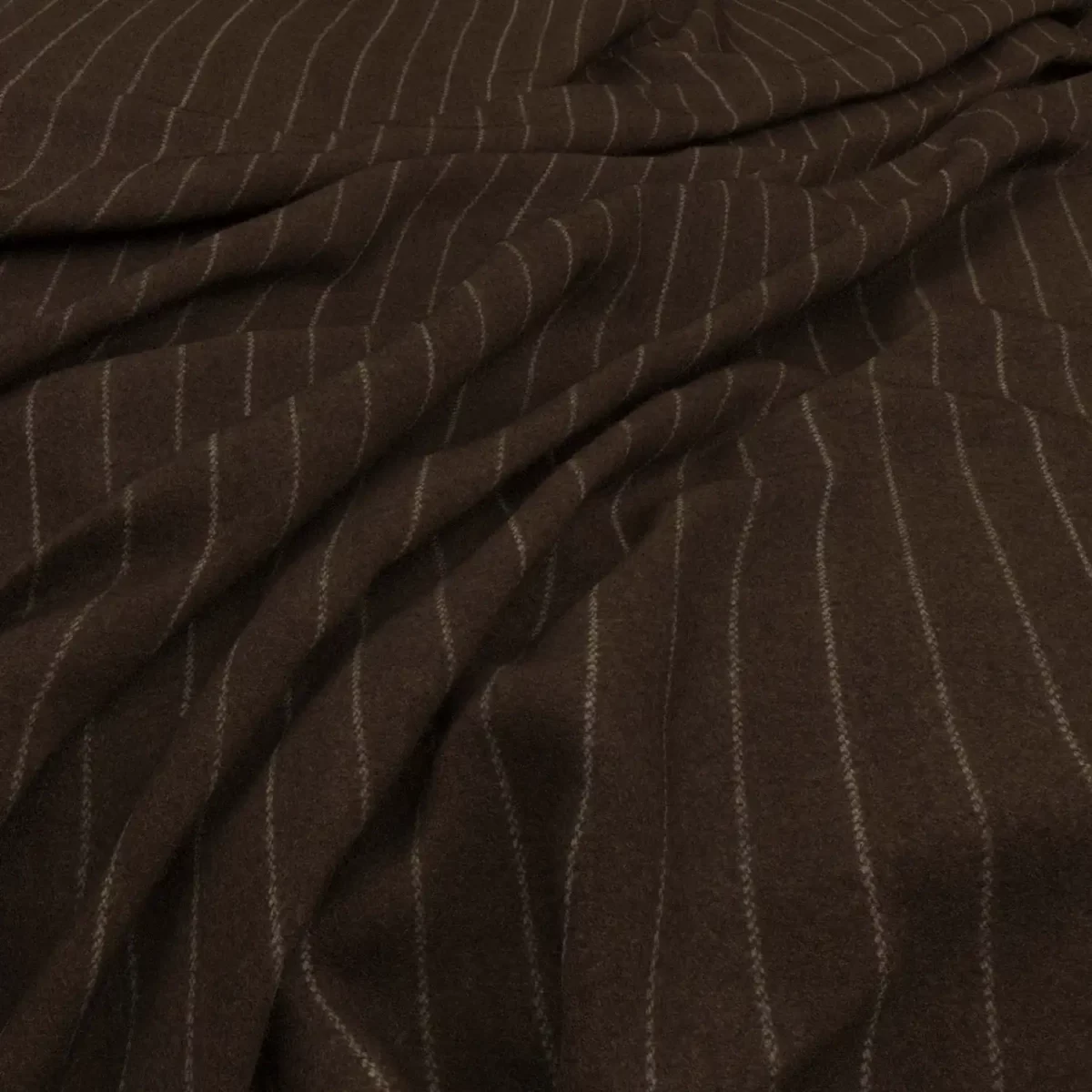 Smythson Fabric - Mocha by brown striped woolen fabric from Warwick