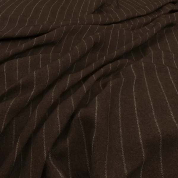 brown striped woolen fabric from Warwick