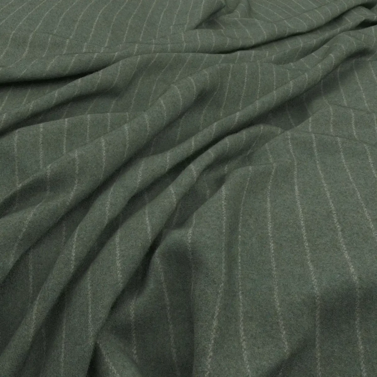 Smythson Fabric - Seaglass by green striped woolen fabric from Warwick
