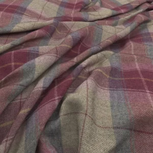 pink checked woolen fabric from Warwick