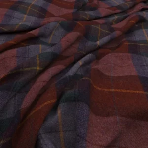 purple checked woolen fabric from Warwick