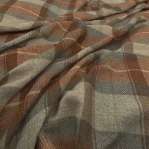 brown checked woolen fabric from Warwick