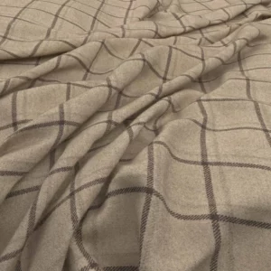 brown checked woolen fabric from Warwick