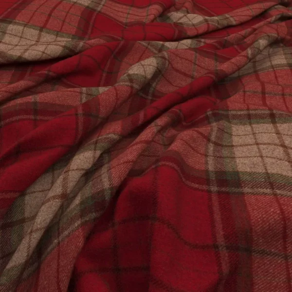 red checked woolen fabric from Warwick