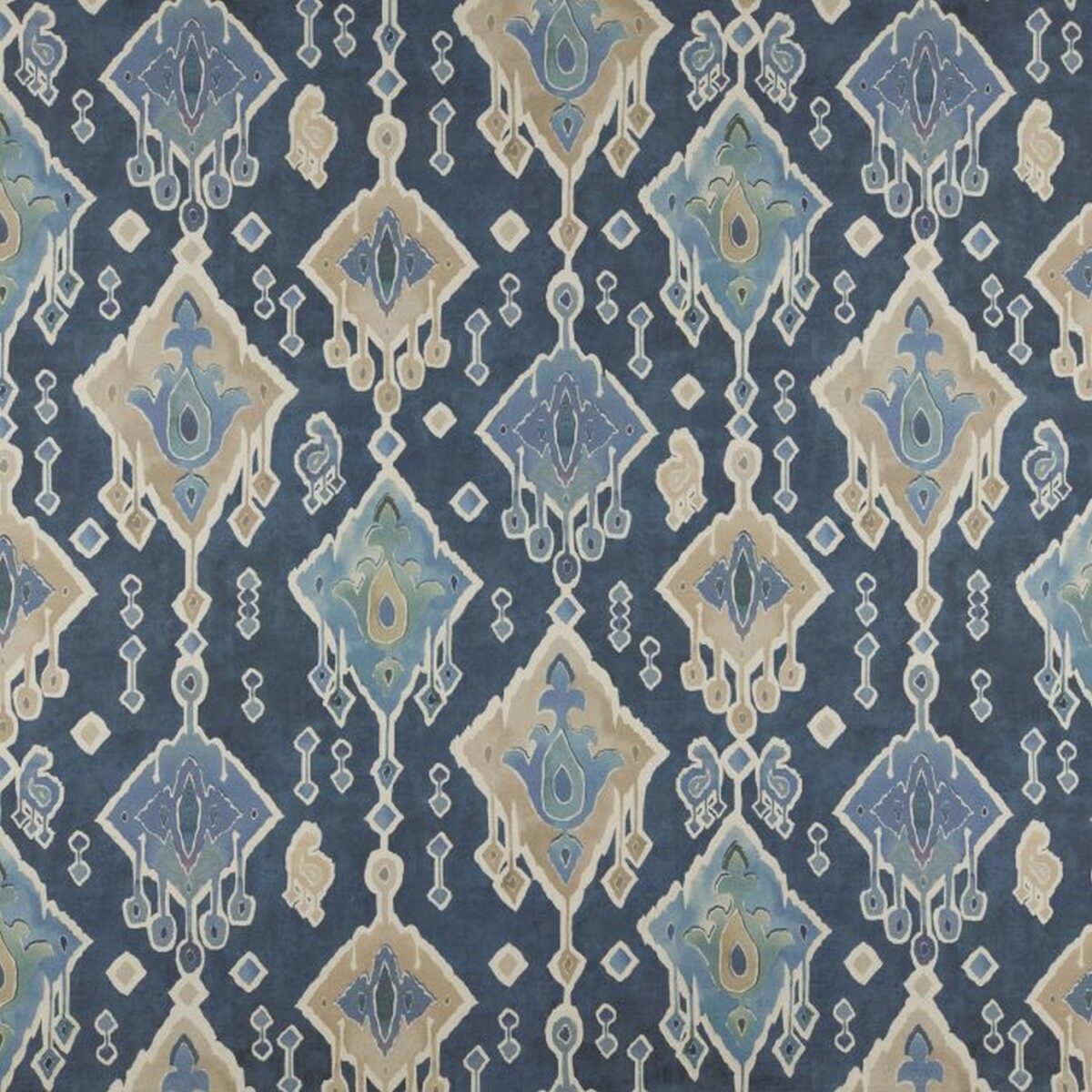 Agulla Fabric - Indigo by blue traditional cotton fabric from Ashley Wilde