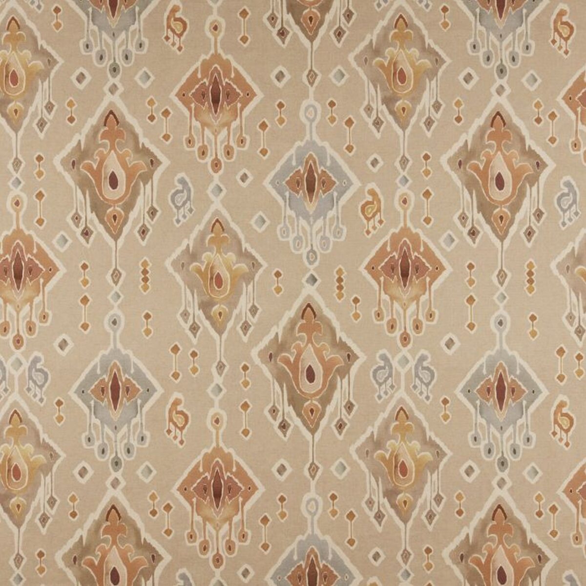 Agulla Fabric - Terracotta by neutral traditional cotton fabric from Ashley Wilde
