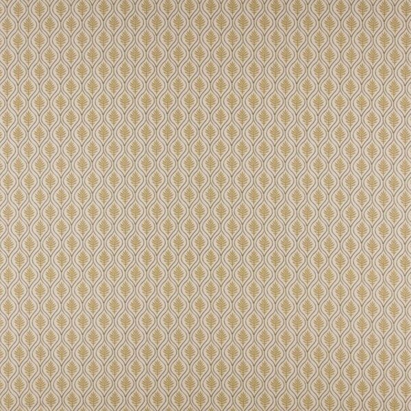 Calvia Fabric - Gold by yellow botanical cotton fabric from Ashley Wilde