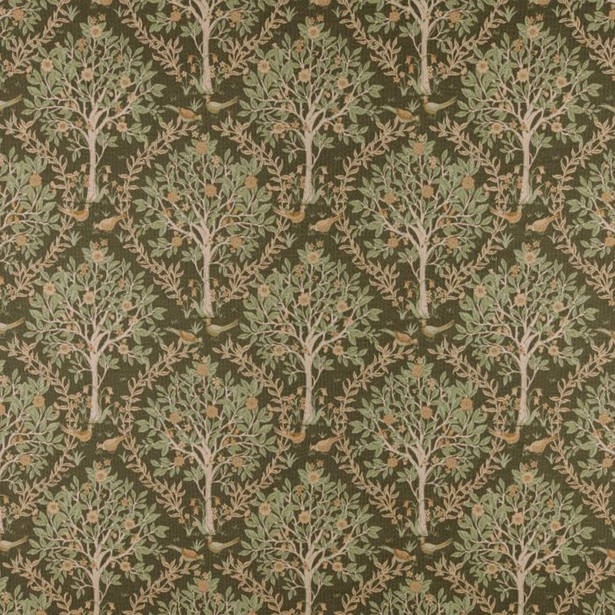 Bedgebury Fabric - Forest by green botanical woven fabric from Ashley Wilde