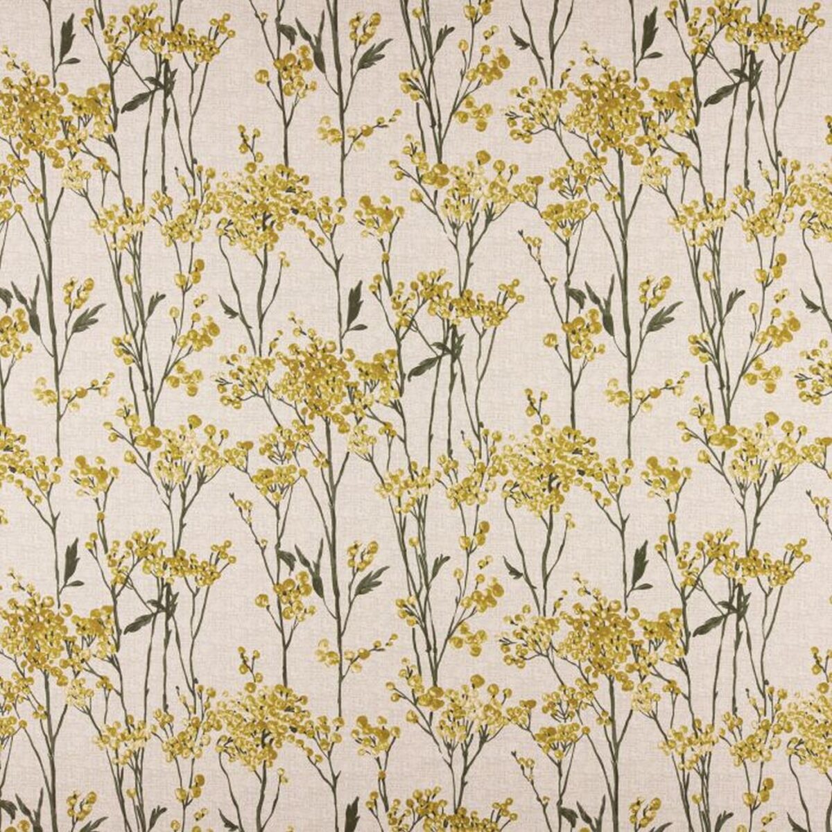 Hawthorn Fabric - Maize by yellow botanical cotton fabric from Ashley Wilde