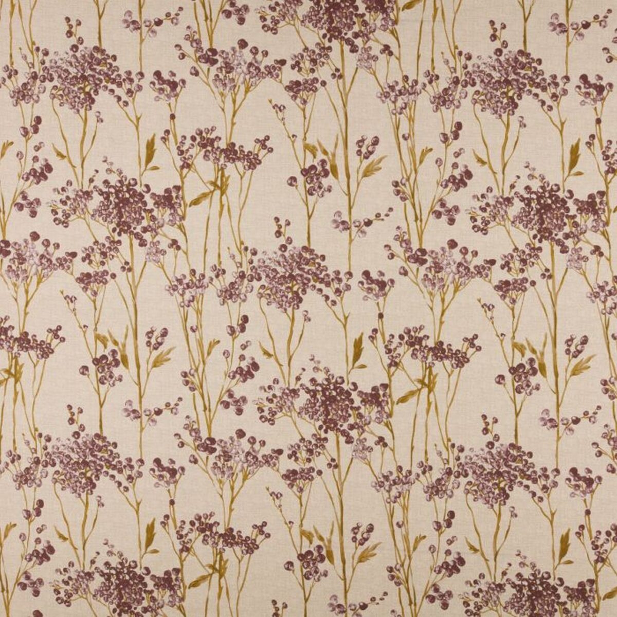 purple botanical cotton fabric from Ashley Wilde
