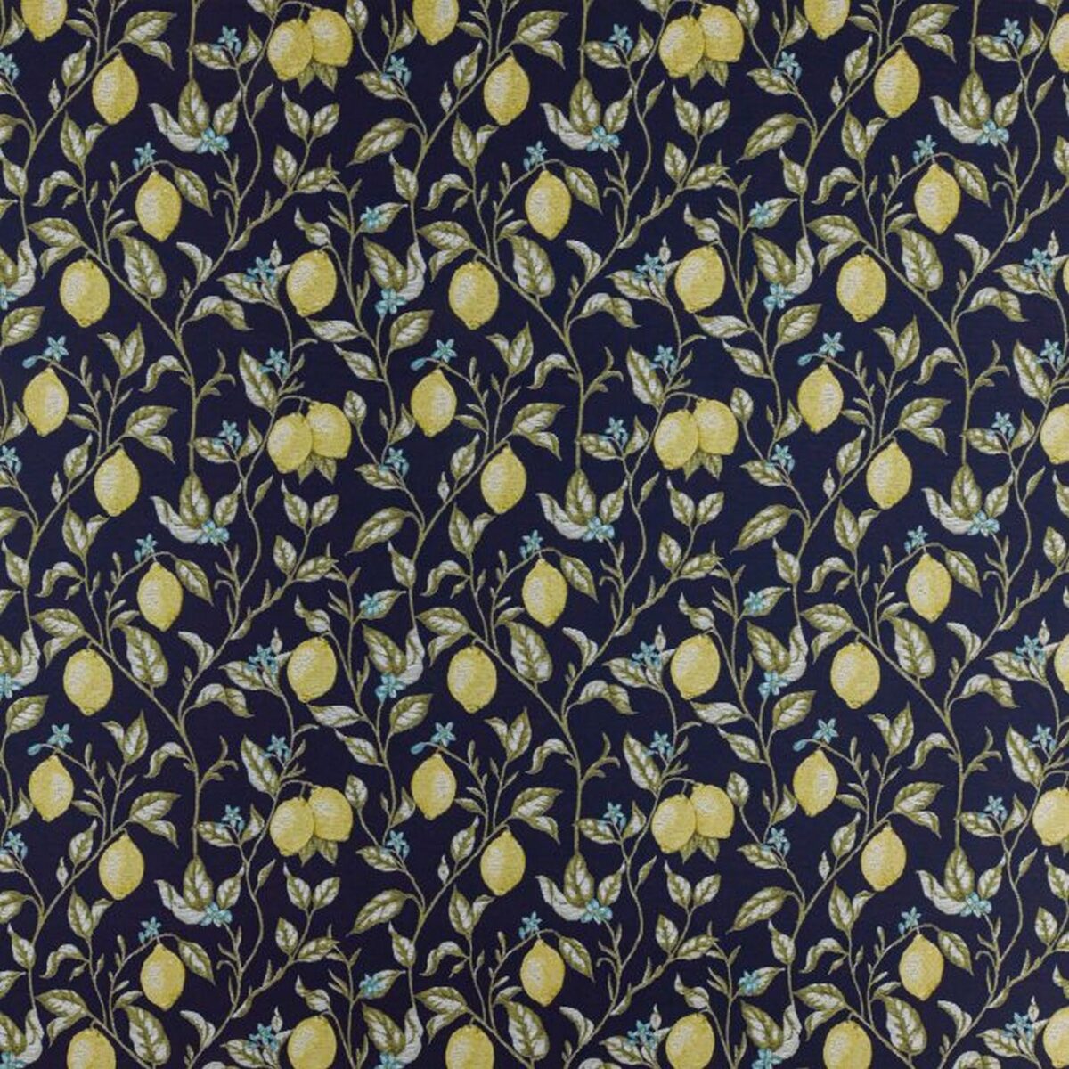 Verna Fabric - Ink by blue botanical woven fabric from Ashley Wilde