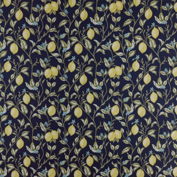 Verna Fabric - Ink by blue botanical woven fabric from Ashley Wilde