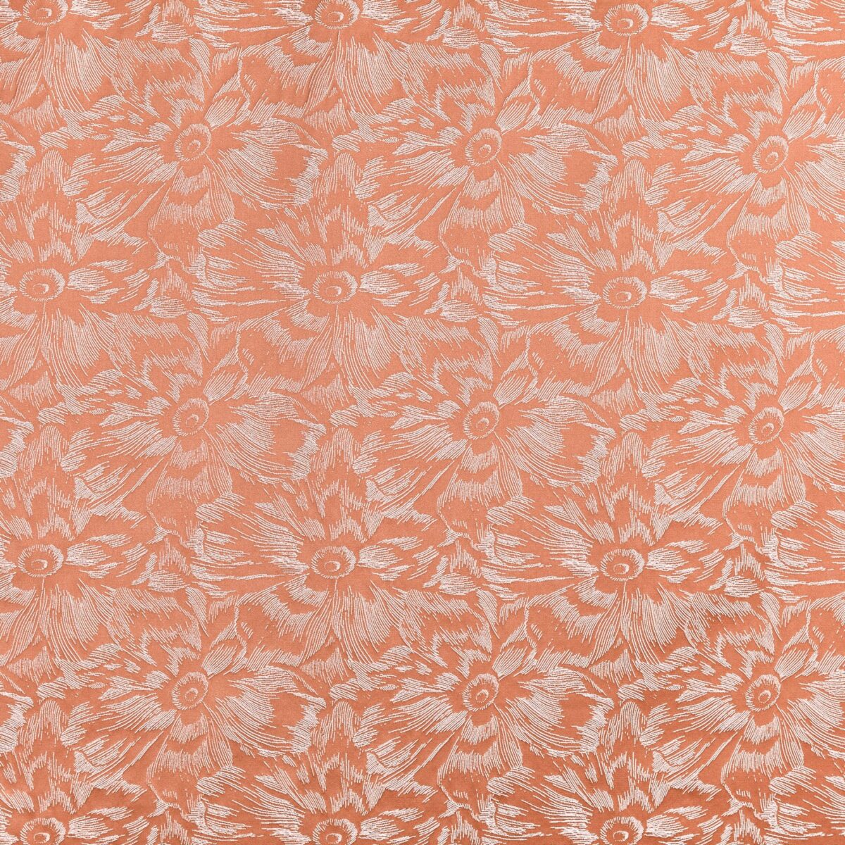 Cherie Fabric - Papaya by orange botanical jacquard fabric from Prestigious Textiles