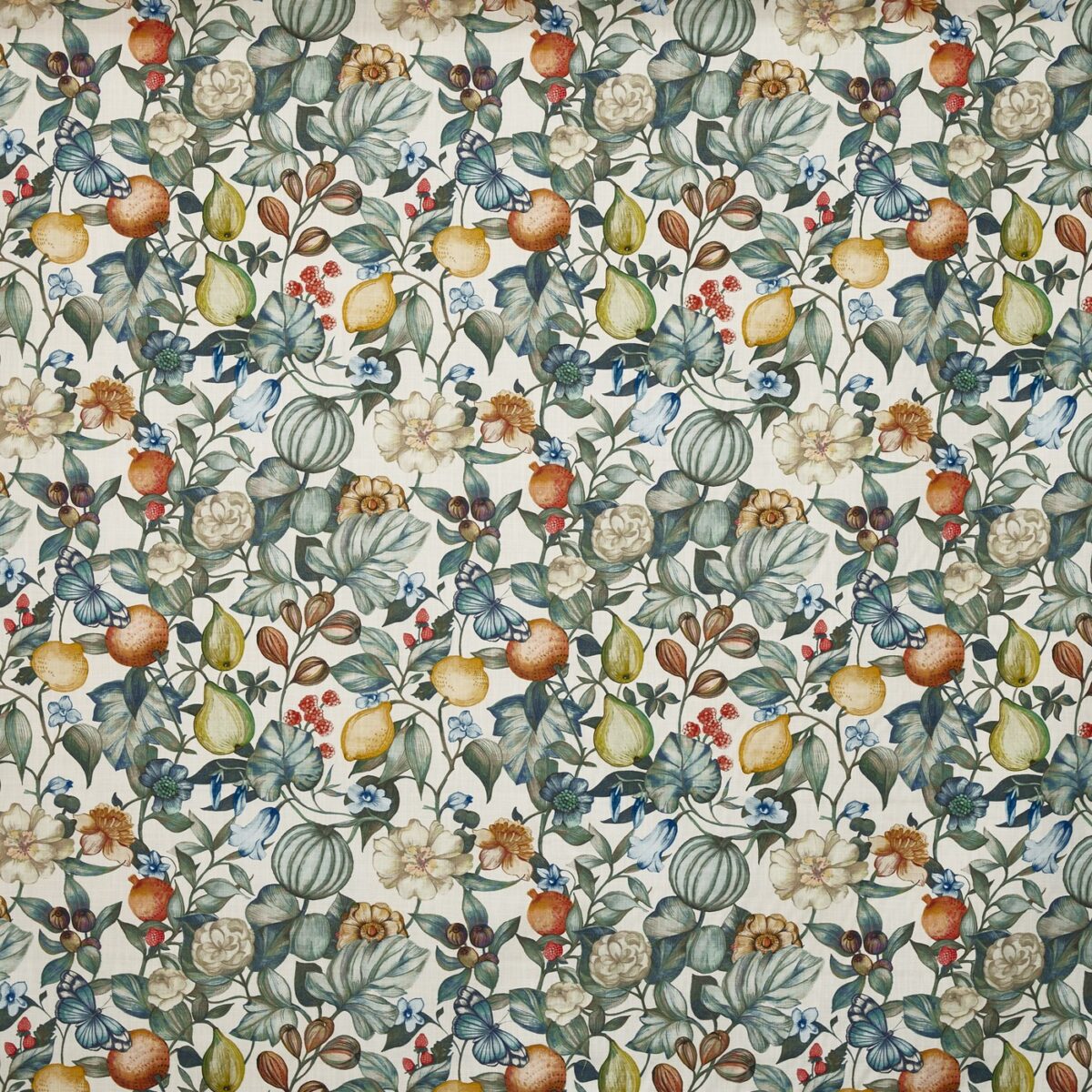 blue botanical printed fabric from Prestigious Textiles