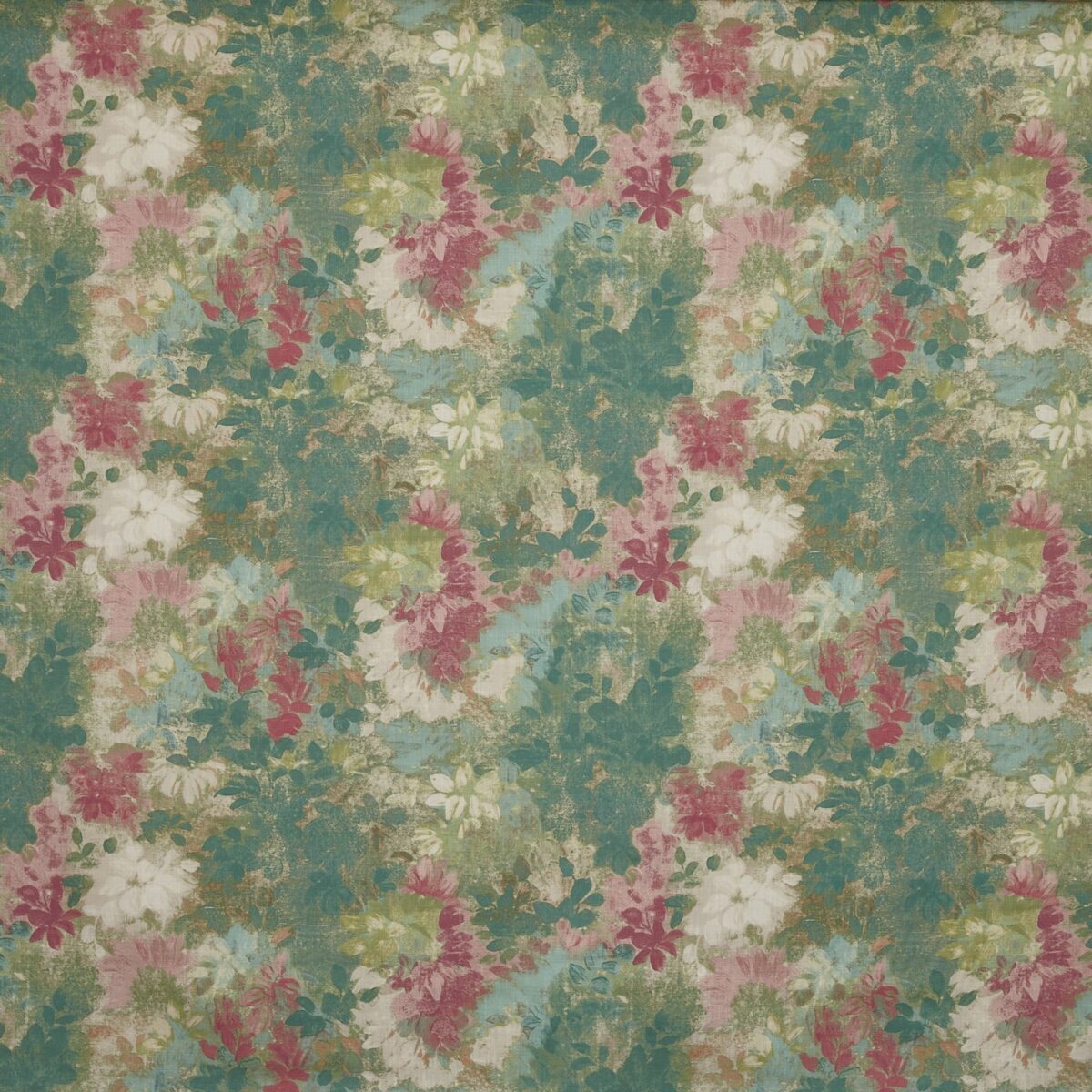Claude Fabric - Meringue by pink botanical printed fabric from Prestigious Textiles