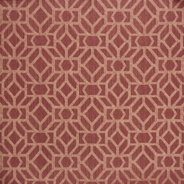 Compose Fabric - Juniper by red geometric jacquard fabric from Prestigious Textiles