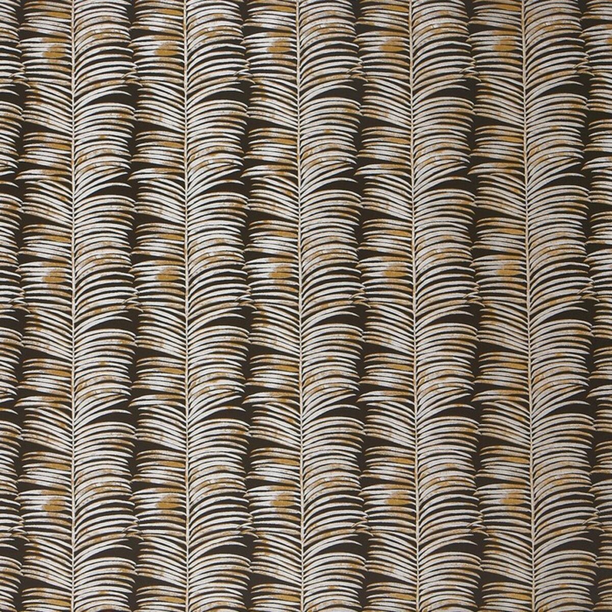 Melody Fabric - Bronze by yellow botanical jacquard fabric from Prestigious Textiles