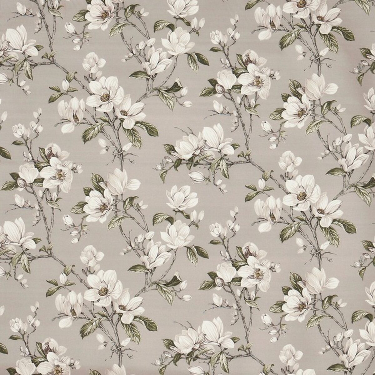 Anya Fabric - Umber by black-grey botanical cotton fabric from Prestigious Textiles